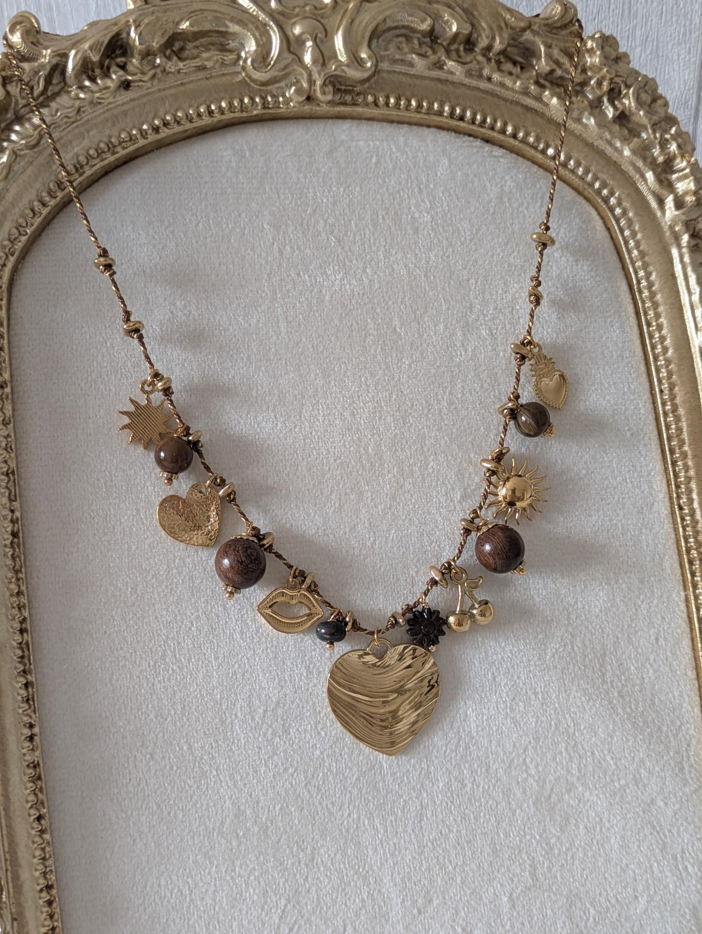 COLLIER COEUR - CHOCOLAT