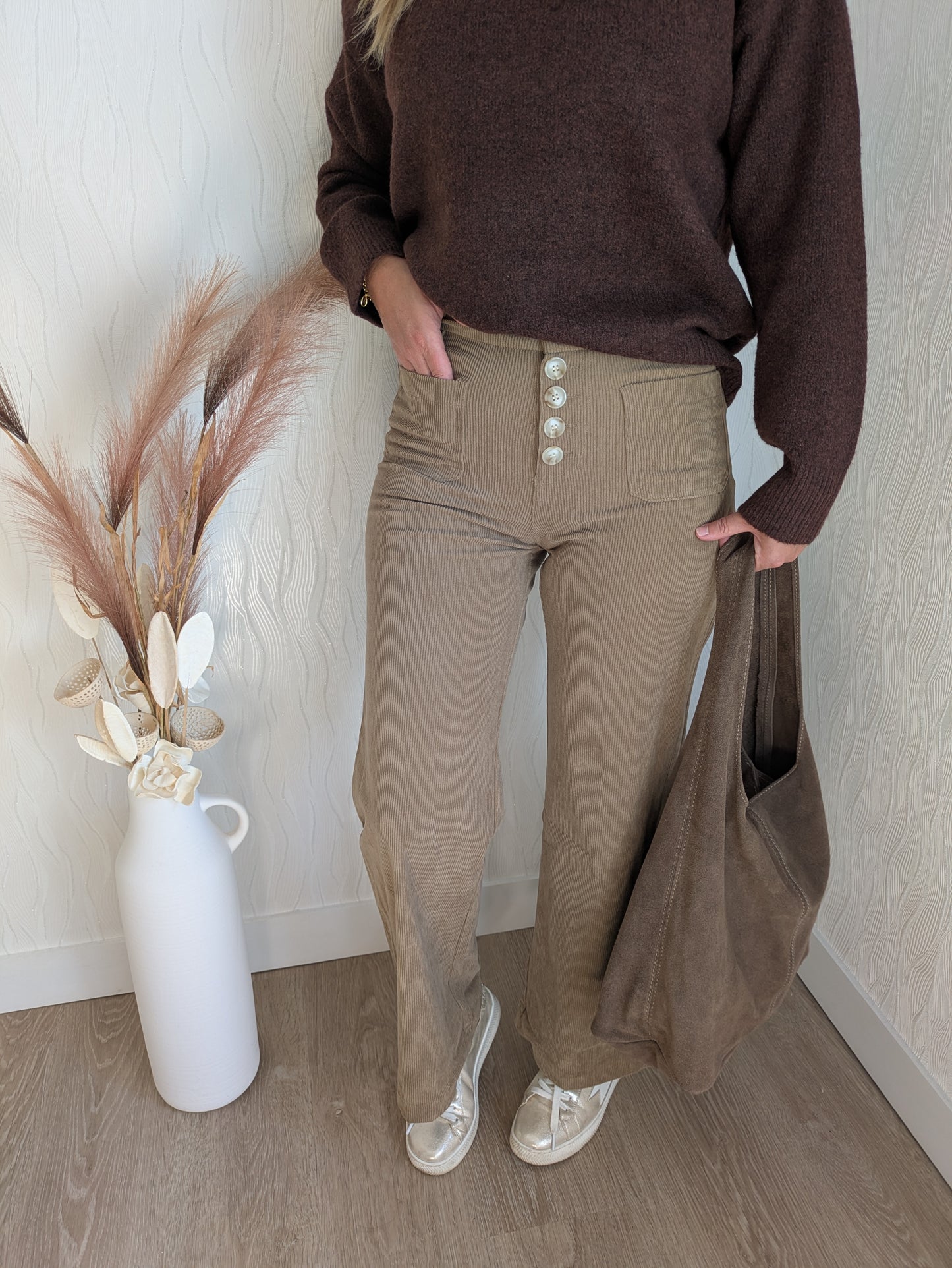 PANTALON ZACK - VELOURS BEIGE