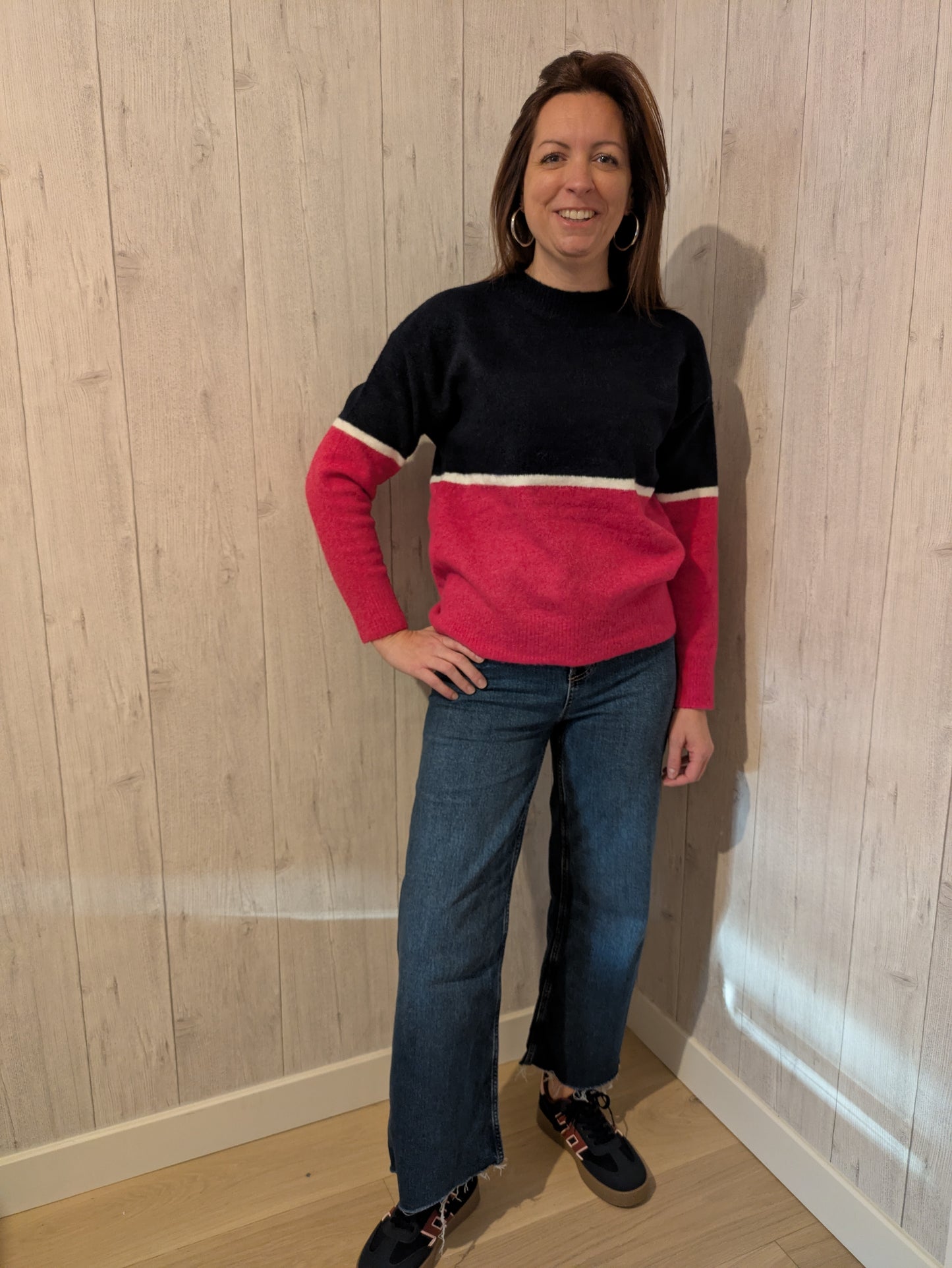 PULL ALBA - BLEU/ROSE