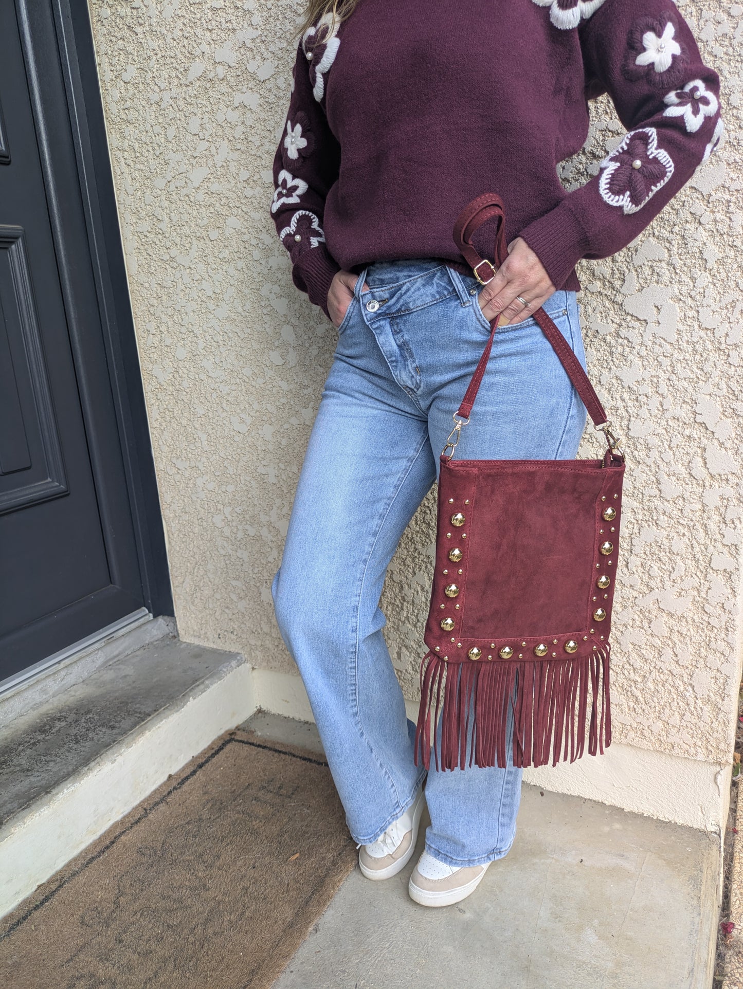 SAC WILSON - CUIR BORDEAUX