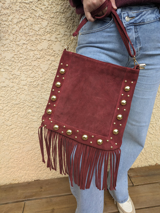 SAC WILSON - CUIR BORDEAUX