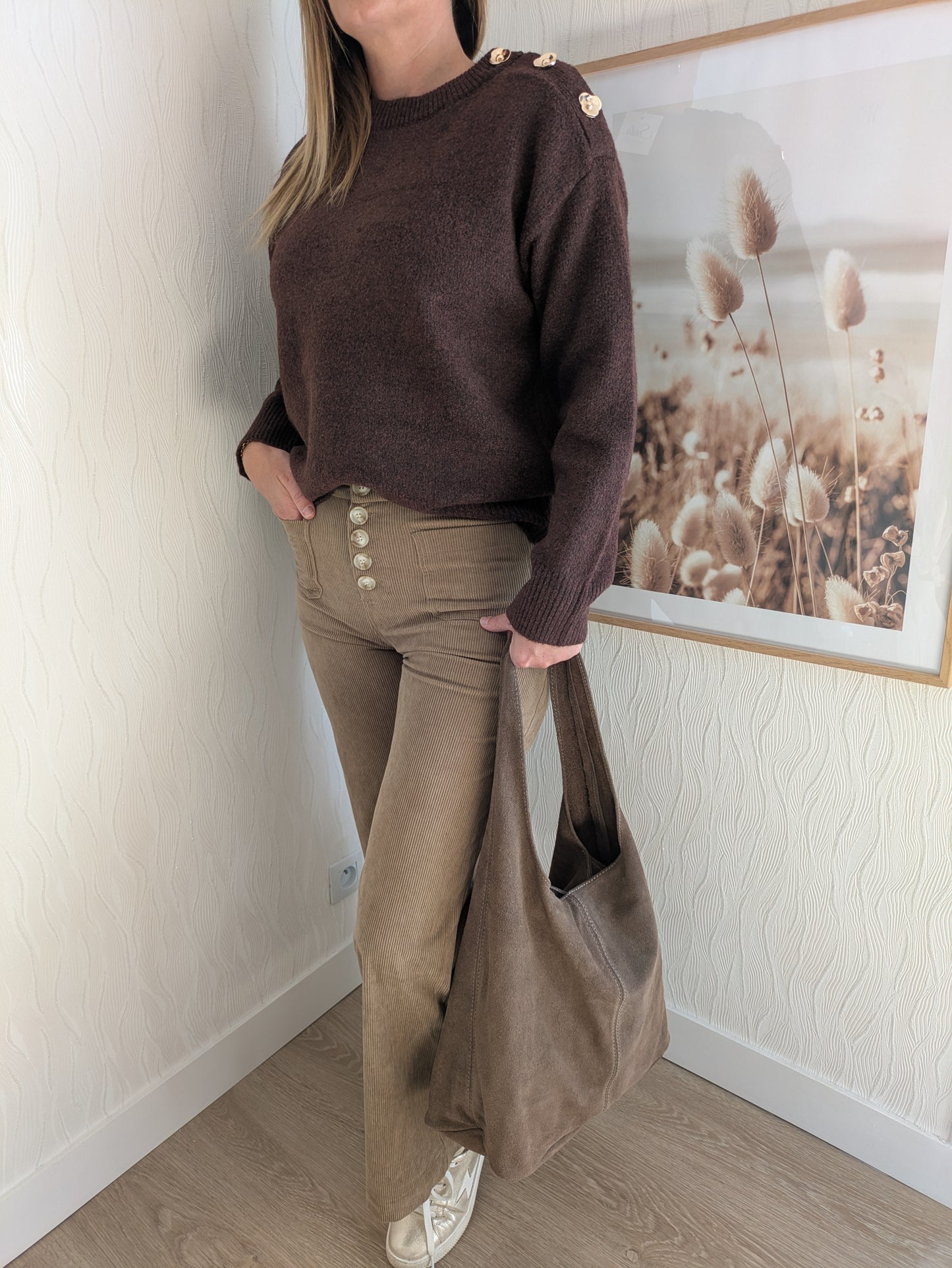 PANTALON ZACK - VELOURS BEIGE