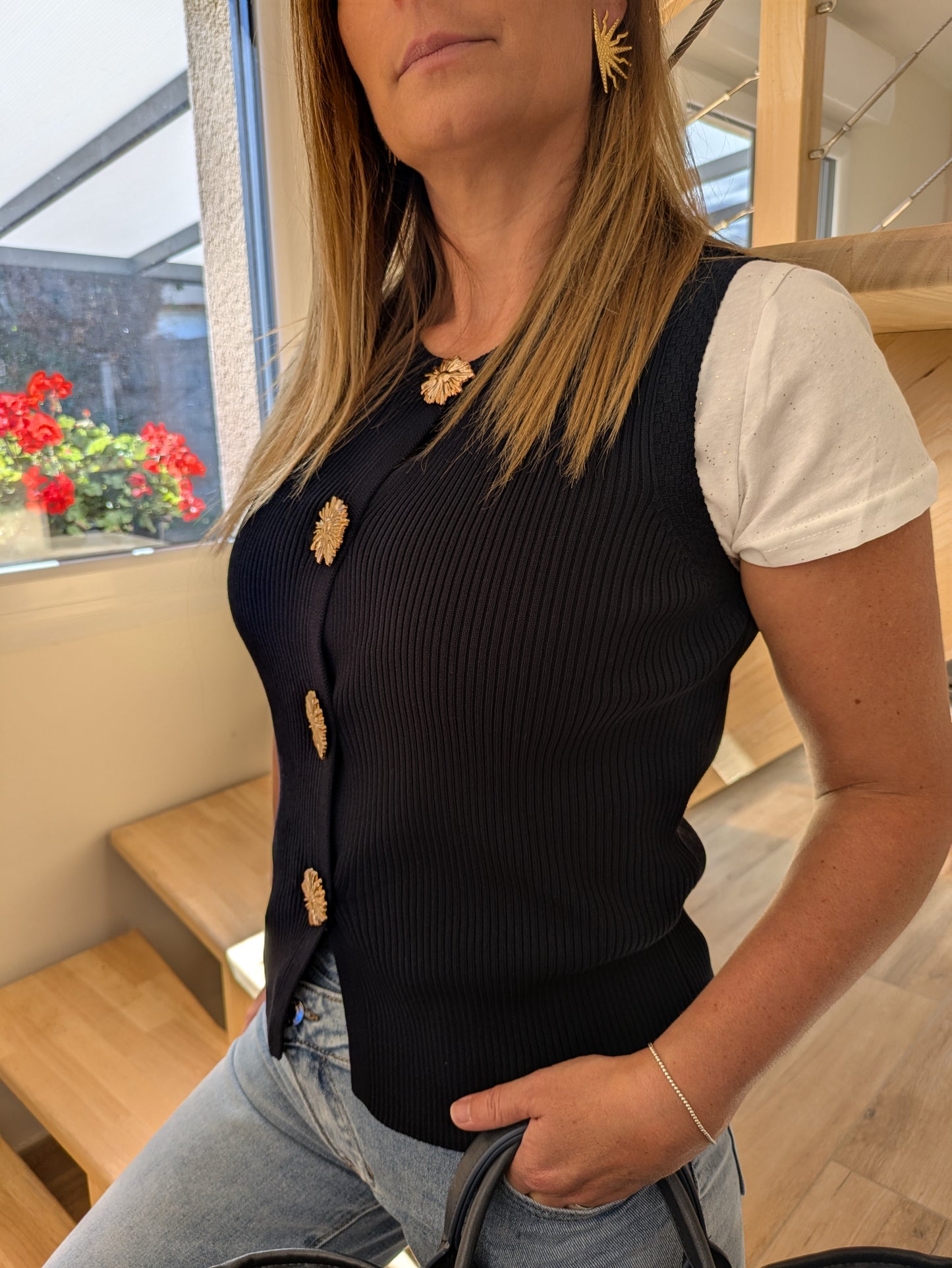 GILET NINA - BLEU MARINE
