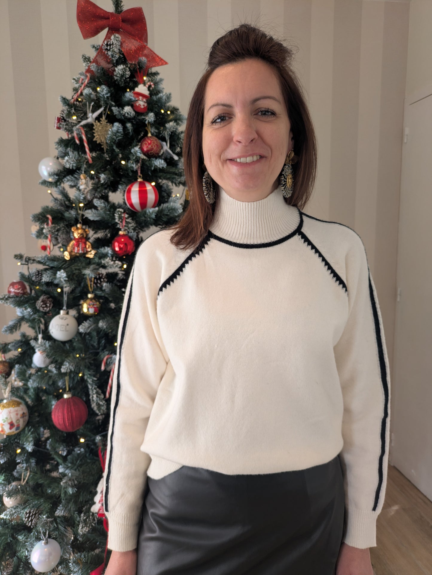 PULL GIOVANI - BLANC/NOIR