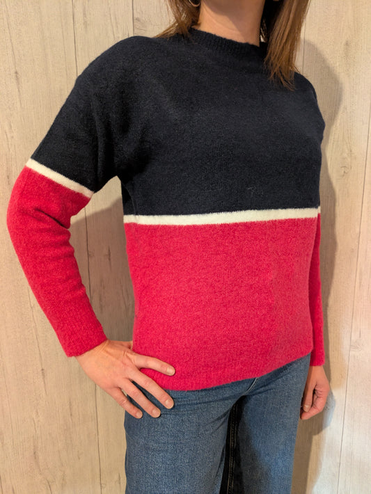 PULL ALBA - BLEU/ROSE