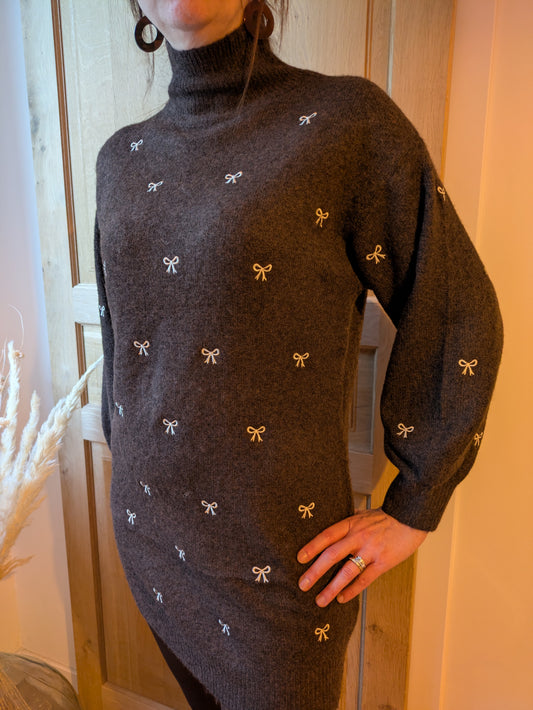 ROBE PULL NOEUD - CHOCO