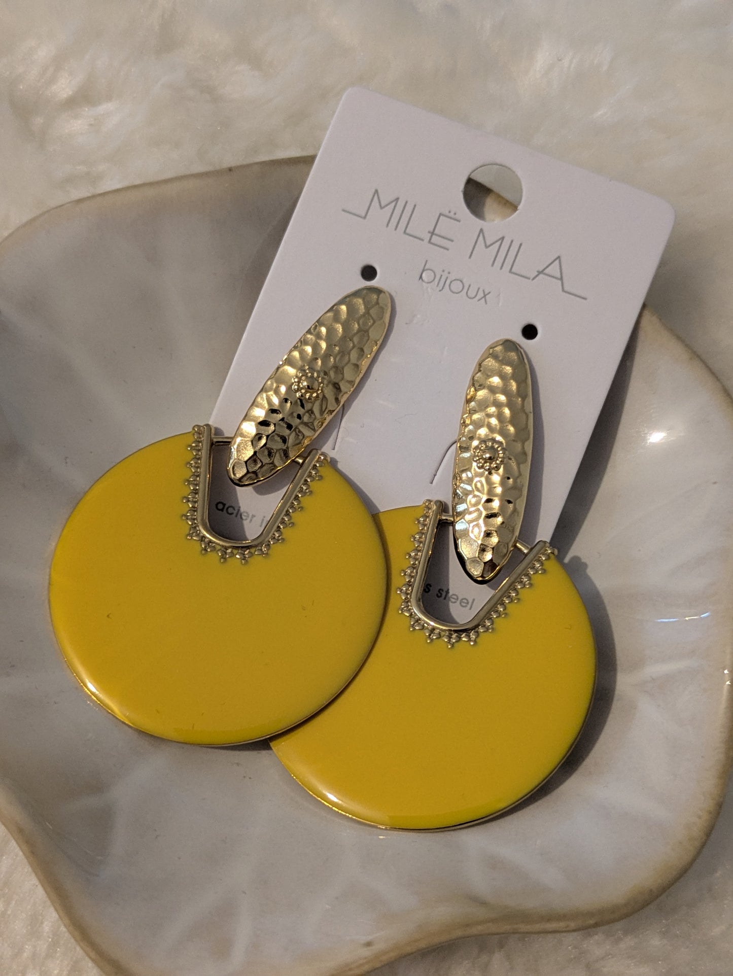 Boucles d'oreilles jaune
