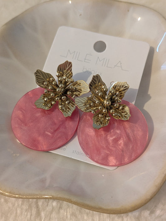 Boucles d'oreilles rose