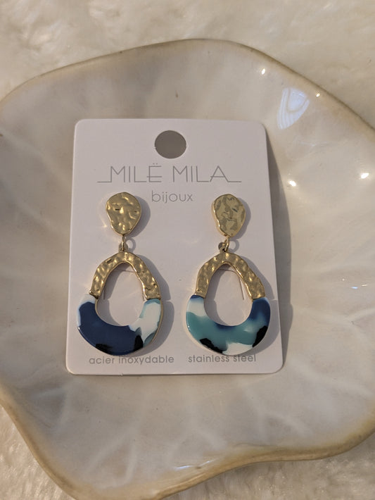Boucles d'oreilles bleues