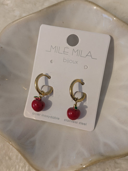 Boucles d'oreilles pomme