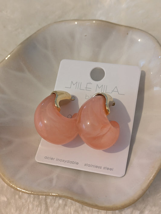 Boucles d'oreilles corail